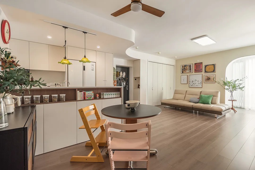 101㎡亲子宅设计｜过道打造新书房