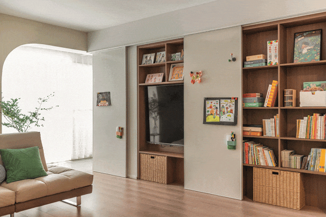 101㎡亲子宅设计｜过道打造新书房