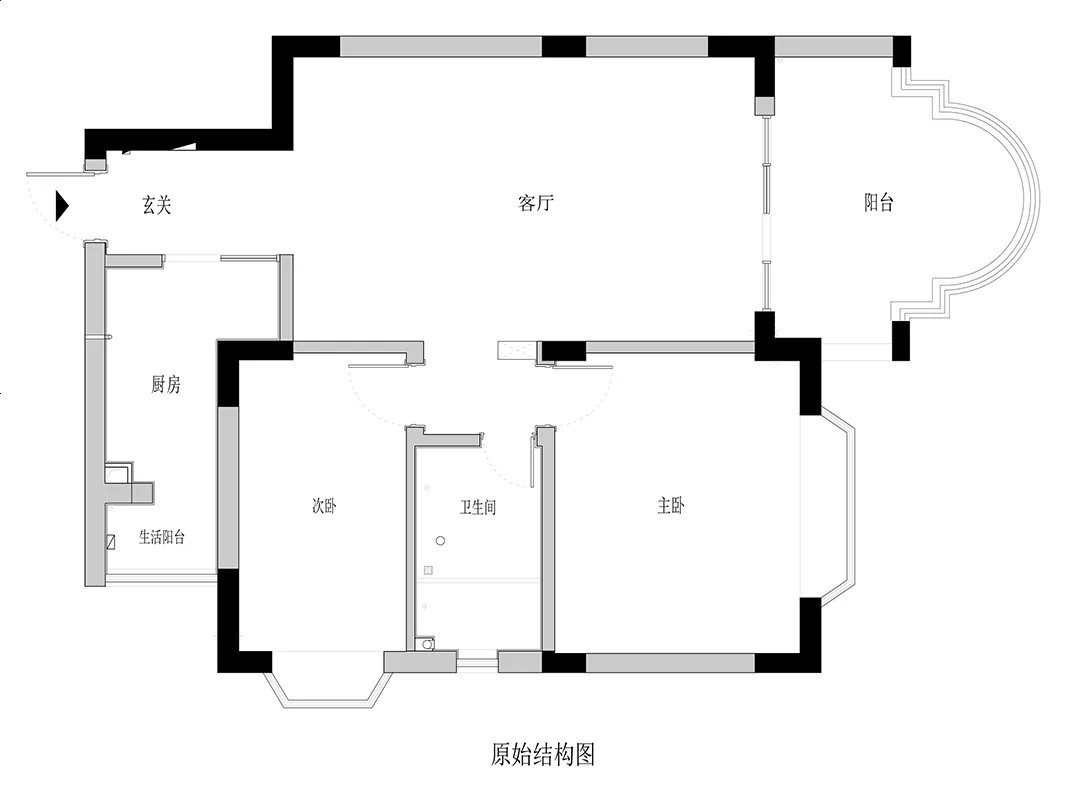 83㎡旧房改造黑棕复古风|新增一卫一卧