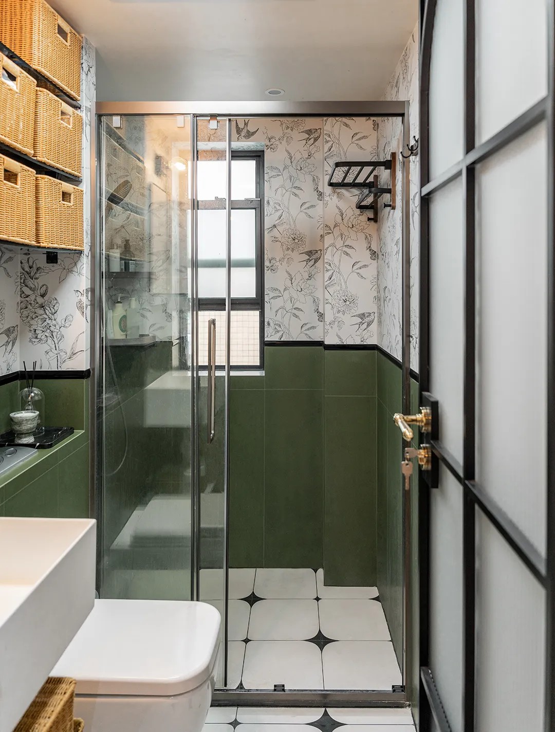 83㎡旧房改造黑棕复古风|新增一卫一卧